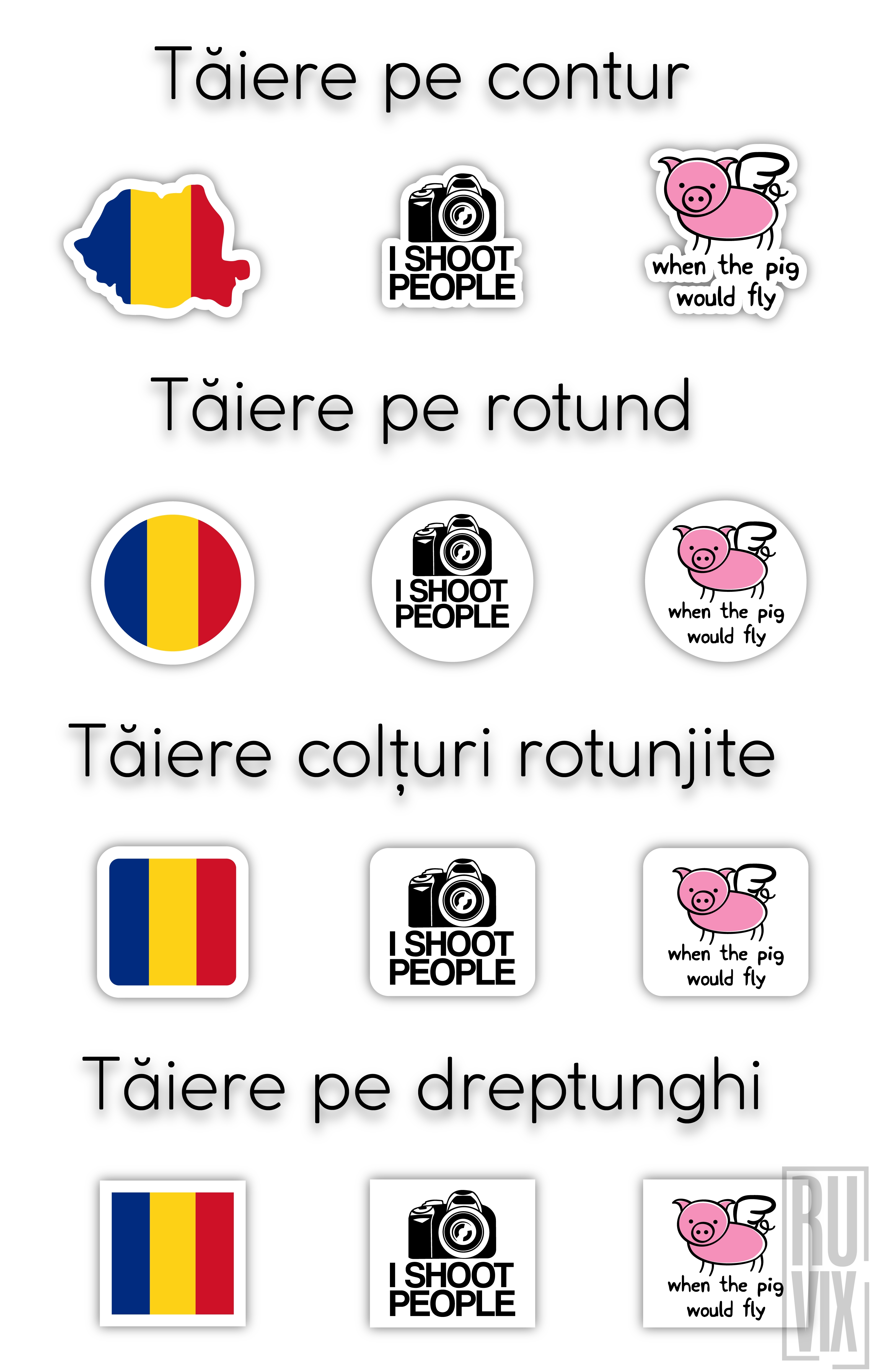 Stickere Personalizate Auto - set cu grafica ta