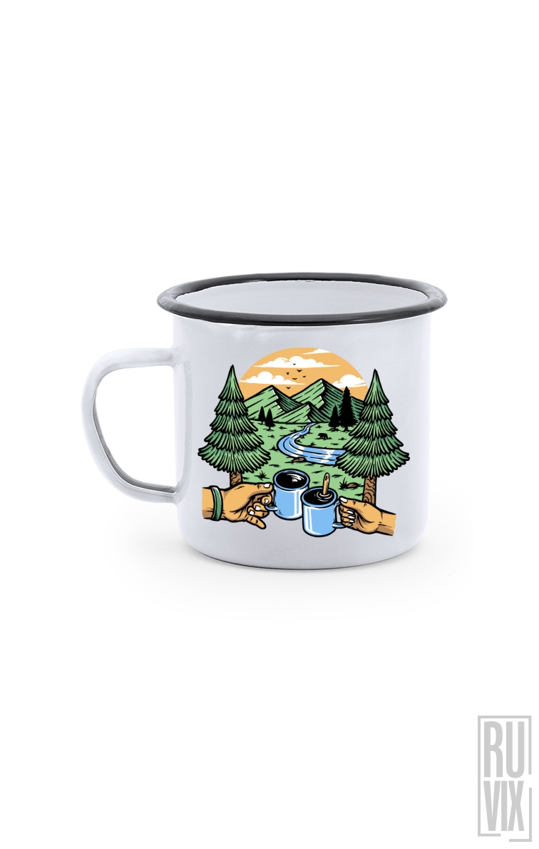 Cheers Mountains - Cană Metalică Vintage