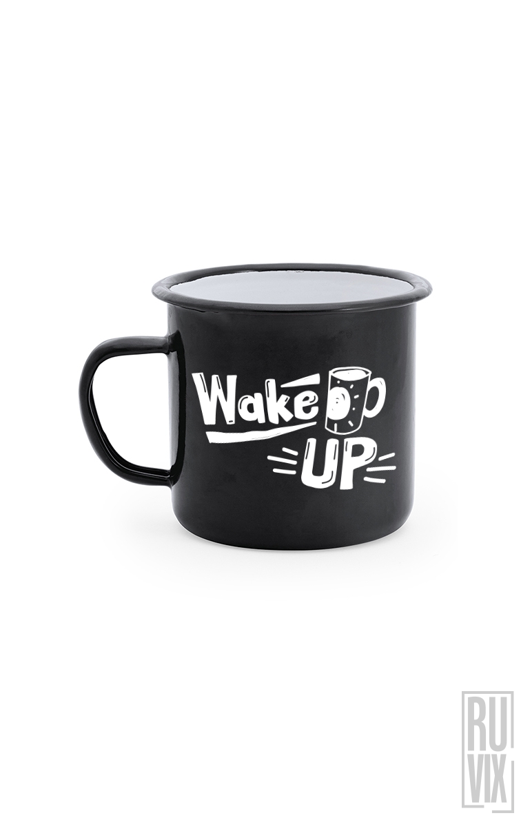 Wake Up - Cană Metalică Vintage