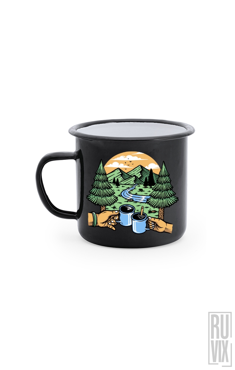Cheers Mountains - Cană Metalică Vintage