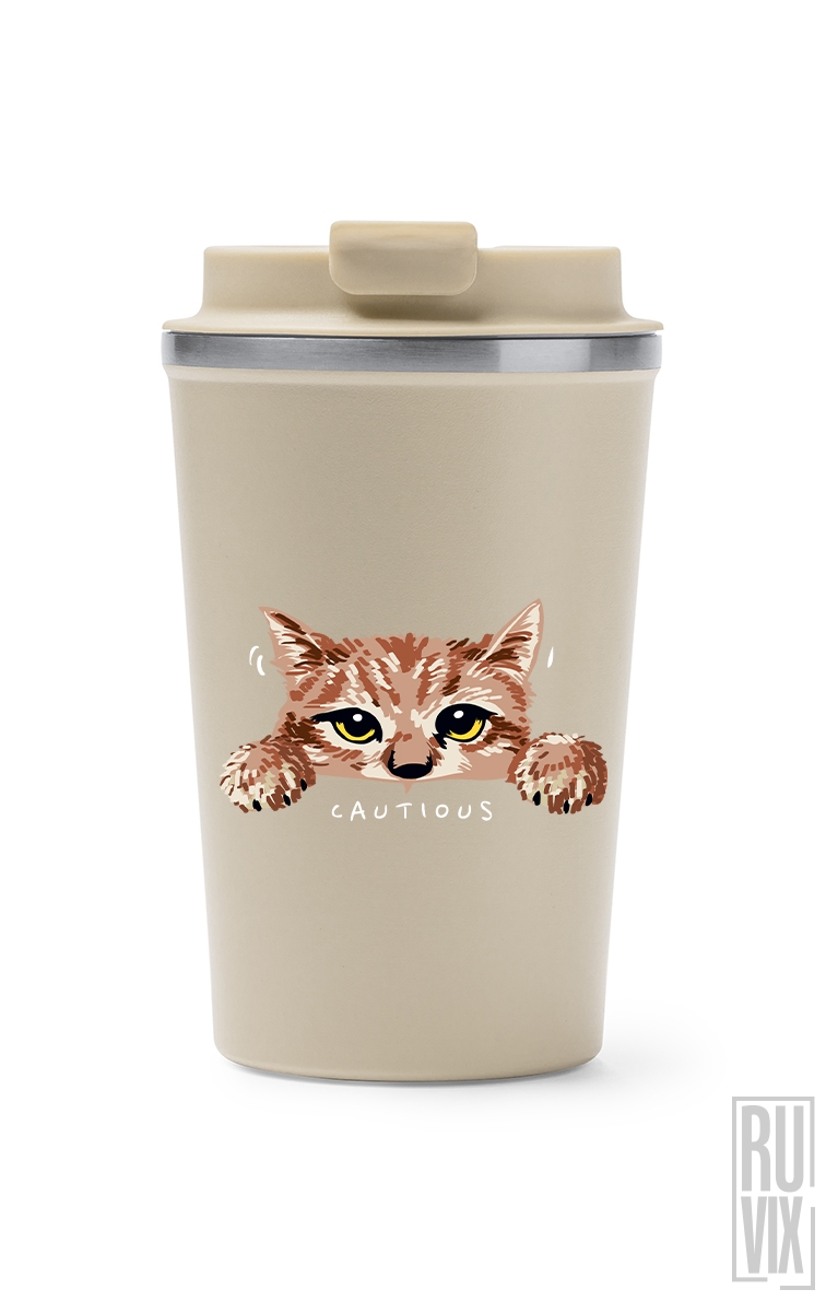Cautious Cat - Termos Cafea