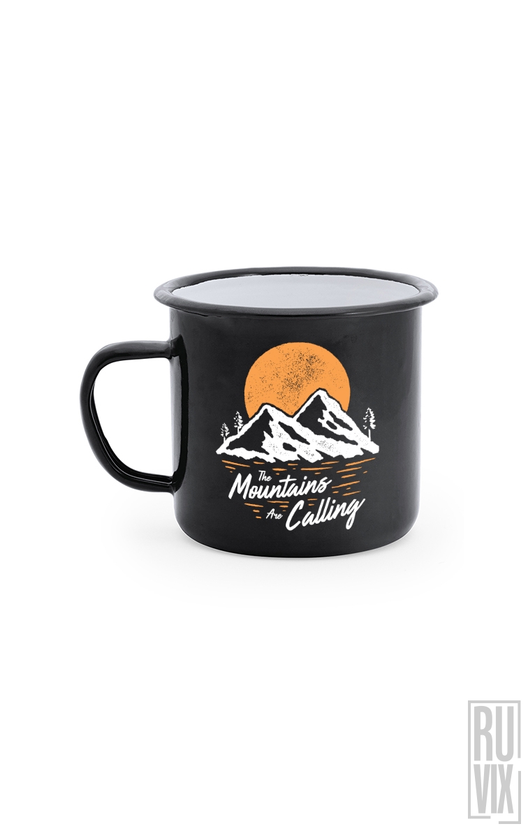 Mountains Are Calling - Cană Metalică Vintage