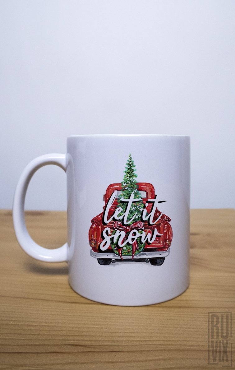 Cană albă let it snow
