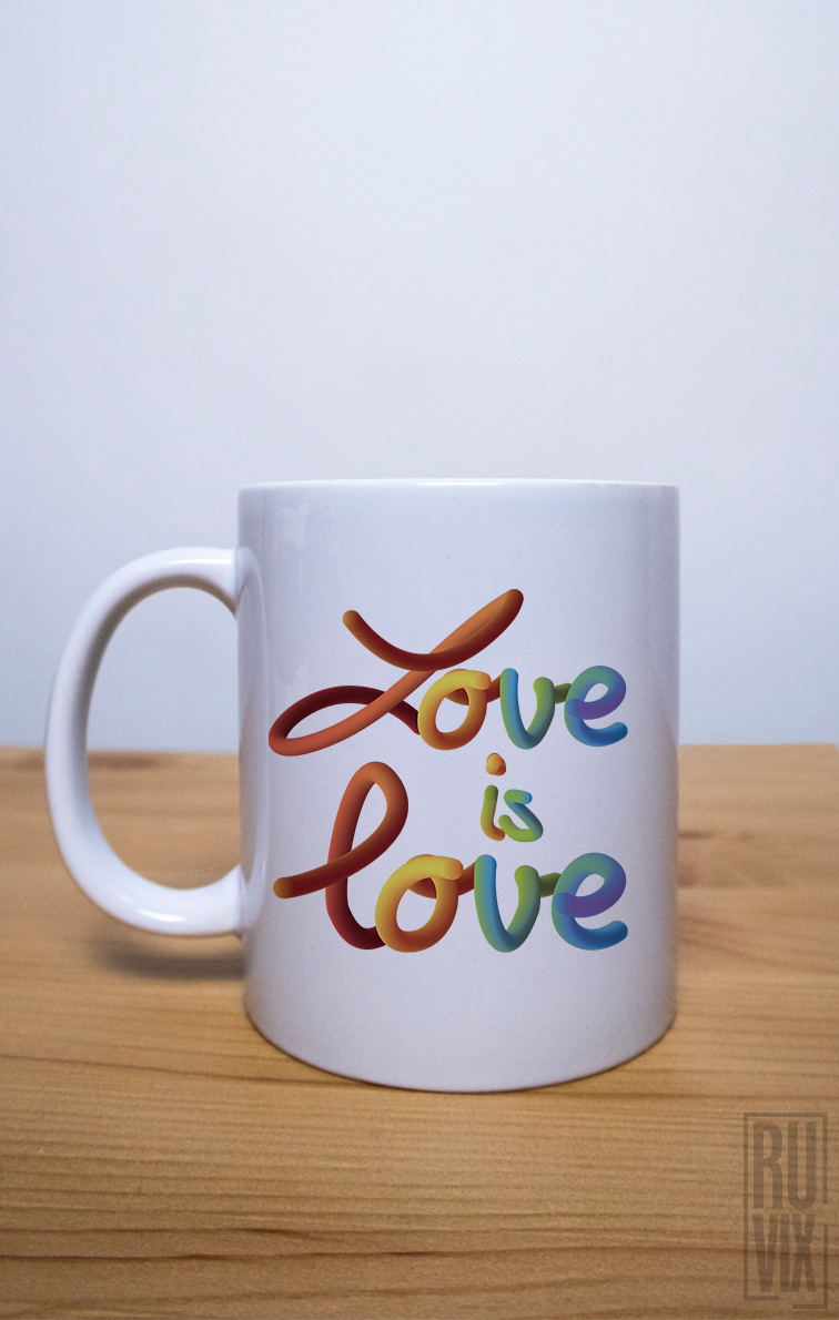 Cană albă Love is Love