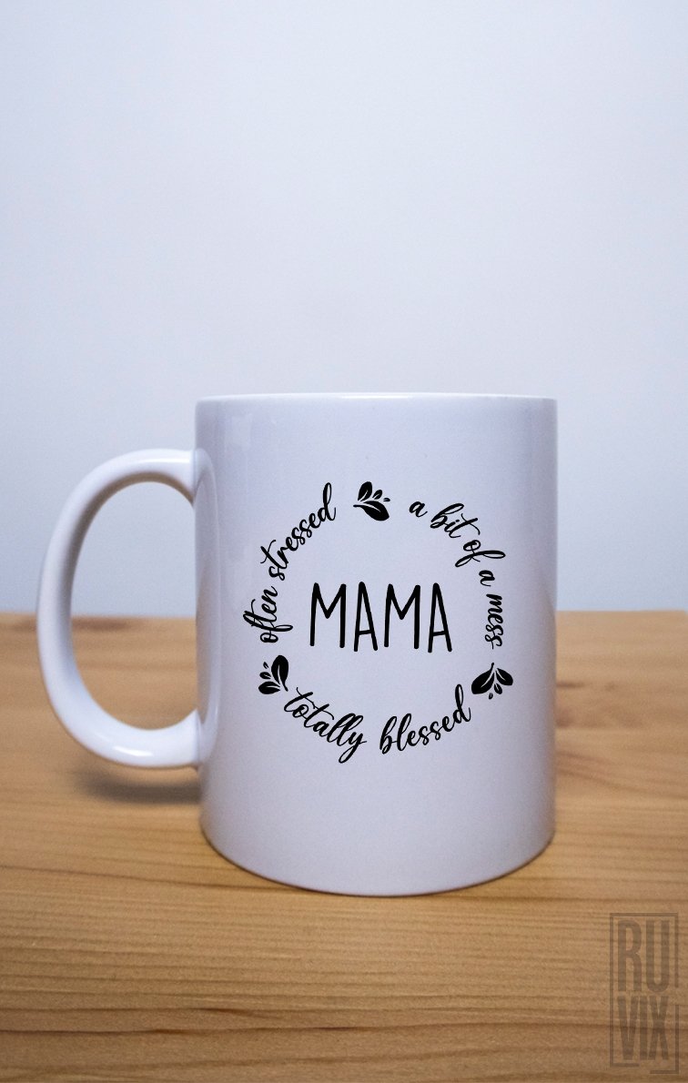 Cană albă Totally Blessed Mama