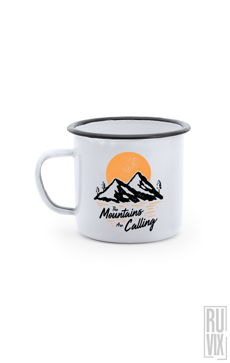Mountains Are Calling - Cană Metalică Vintage
