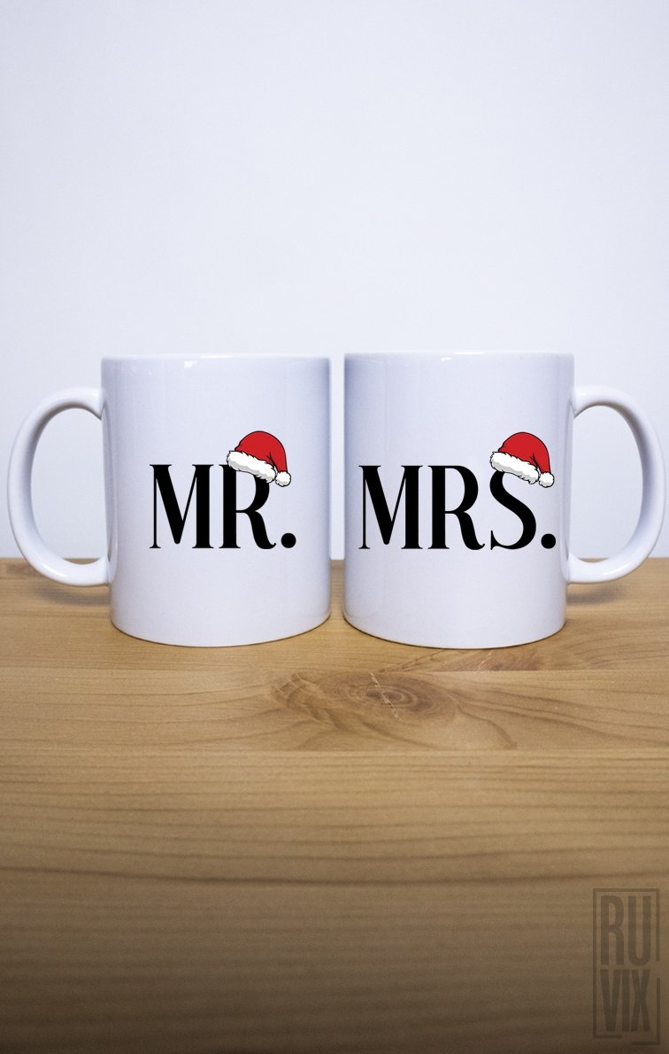 Set Căni Roșii MR & MRS Crăciun