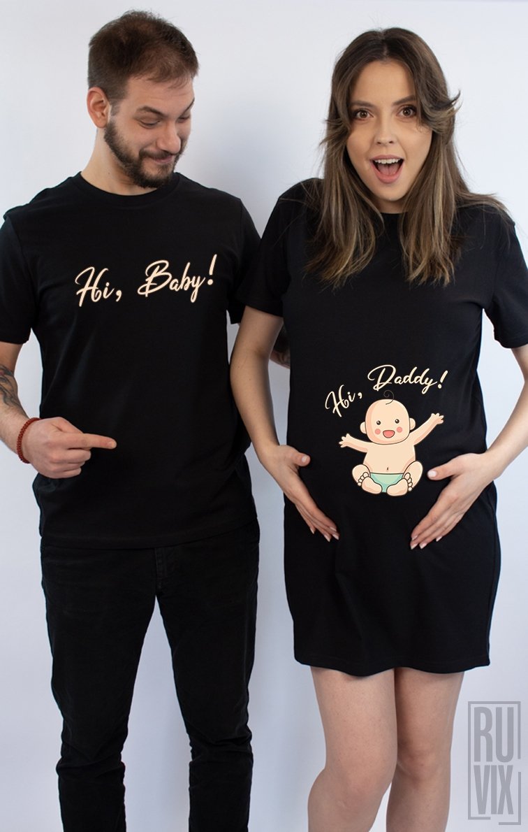 Set Rochie + Tricou Hi Daddy Hi Baby