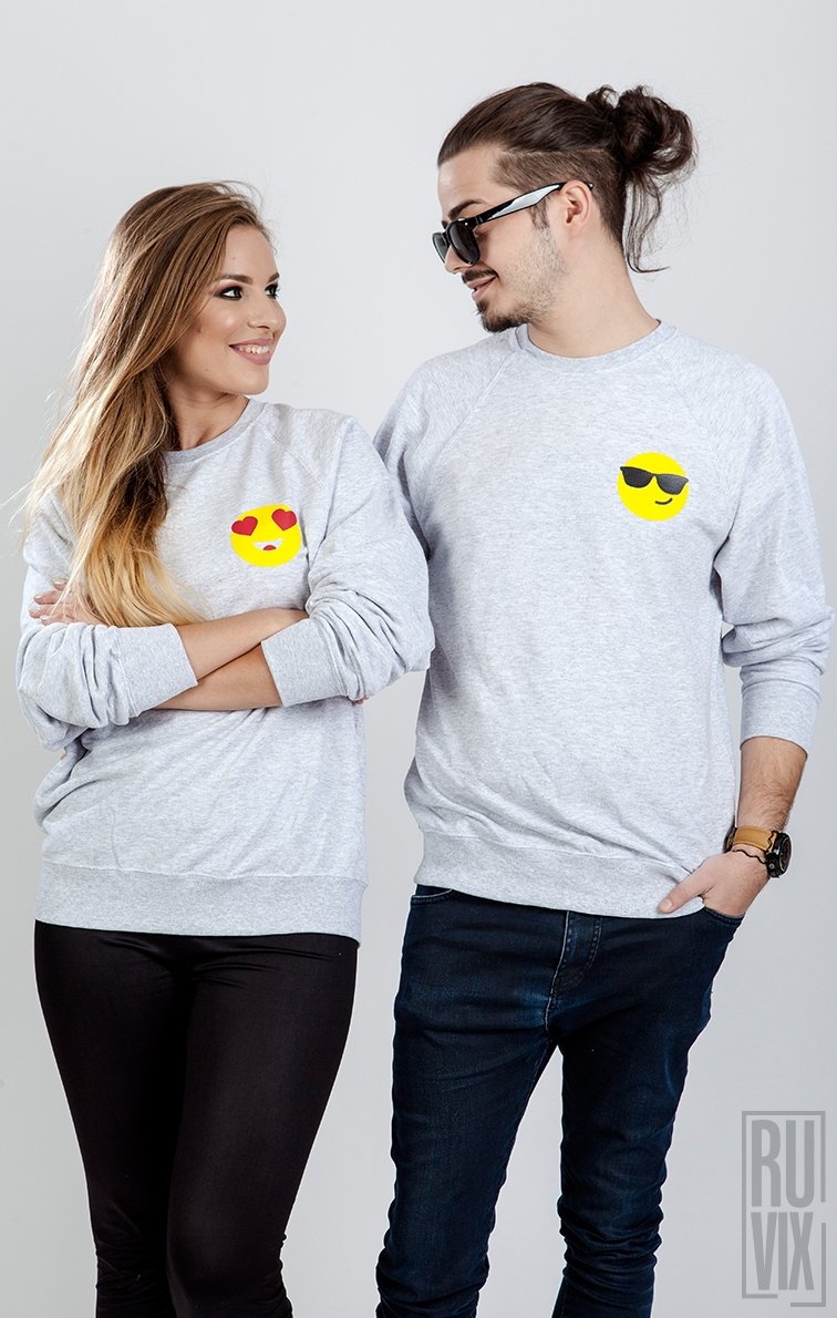 Set Bluze Emoticon Inimă + Ochelari