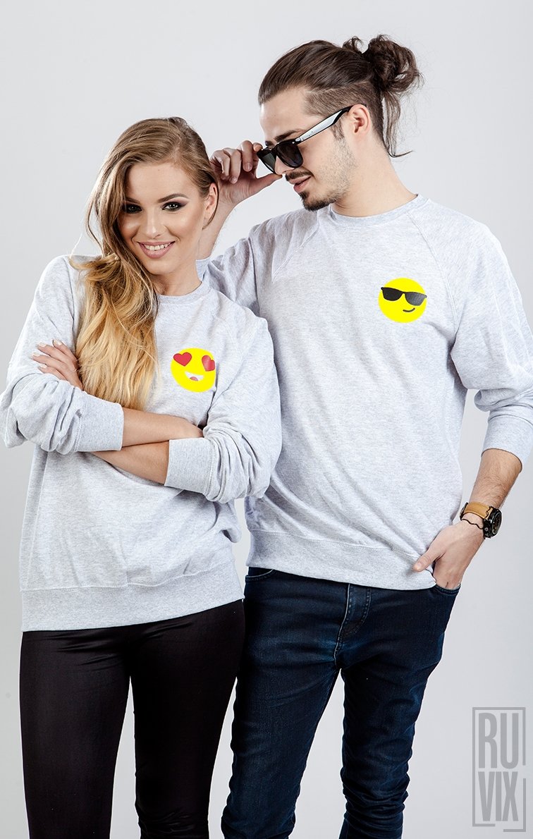 Set Bluze Emoticon Inimă + Ochelari