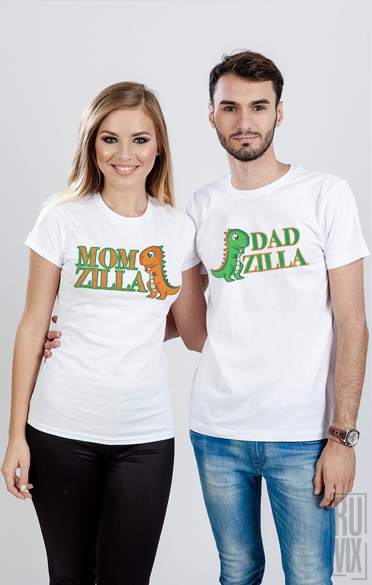 Set Tricouri Momzilla si Dadzilla
