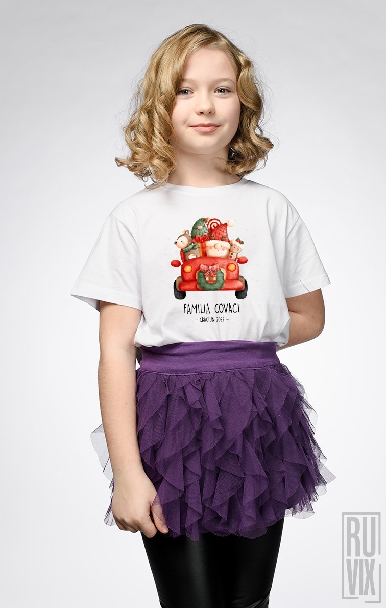 Tricou Copii personalizat Mașină Crăciun