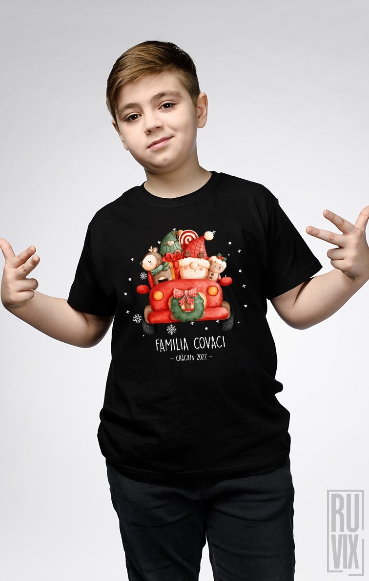 Tricou Copii personalizat Mașină Crăciun