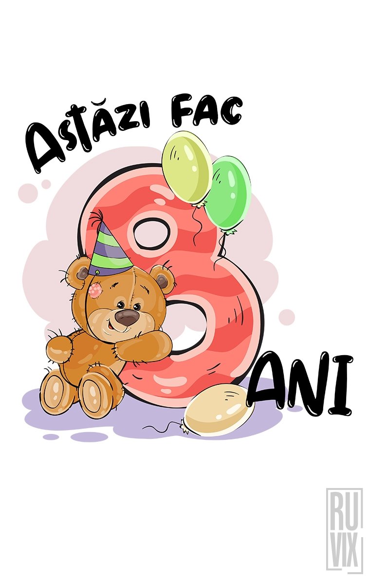 Tricou de Copii ASTĂZI FAC 8 ANI