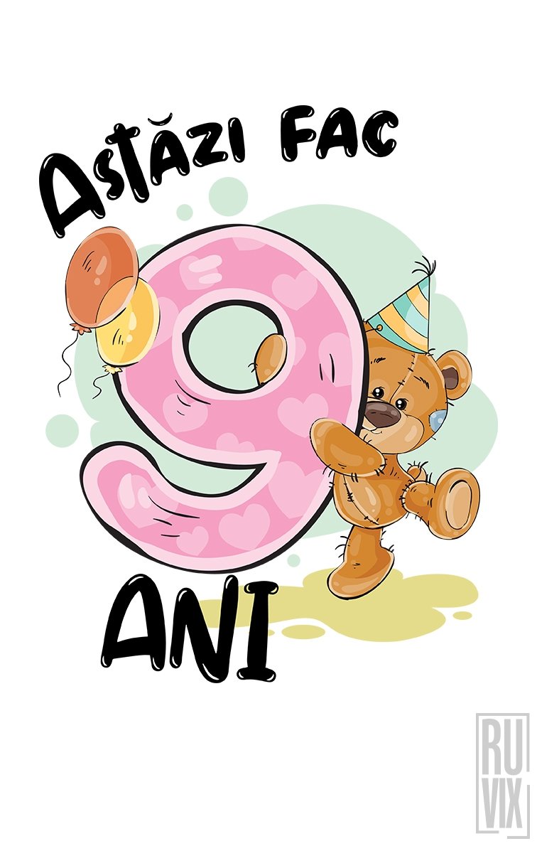 Tricou de Copii ASTĂZI FAC 9 ANI