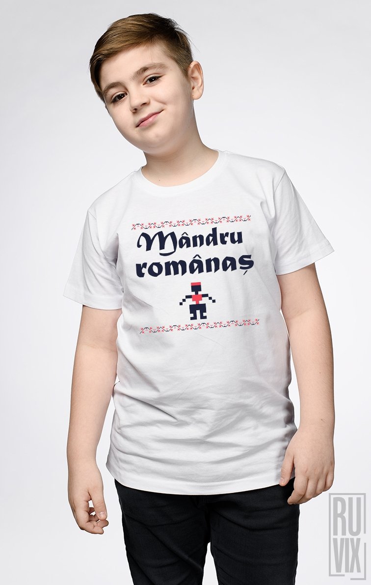 Tricou de Copii MÂNDRU ROMÂNAȘ