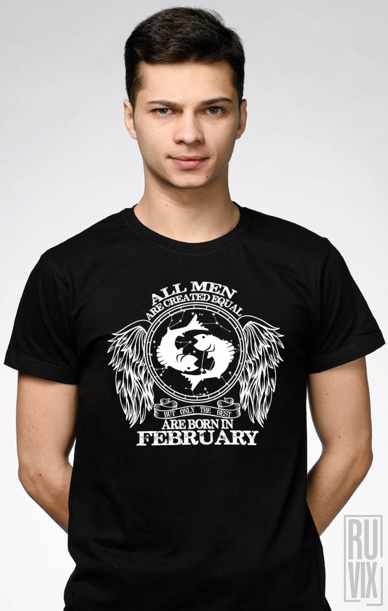 Tricou Pești - Zodiac Februarie Bărbați