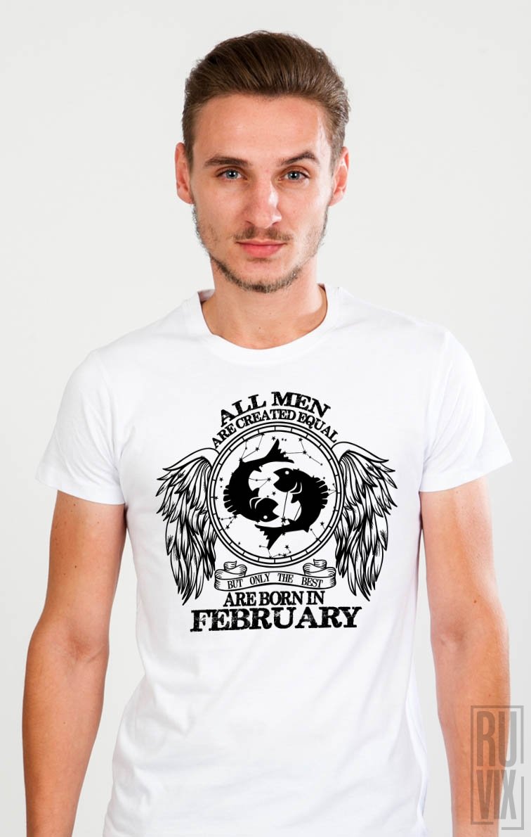Tricou Pești - Zodiac Februarie Bărbați