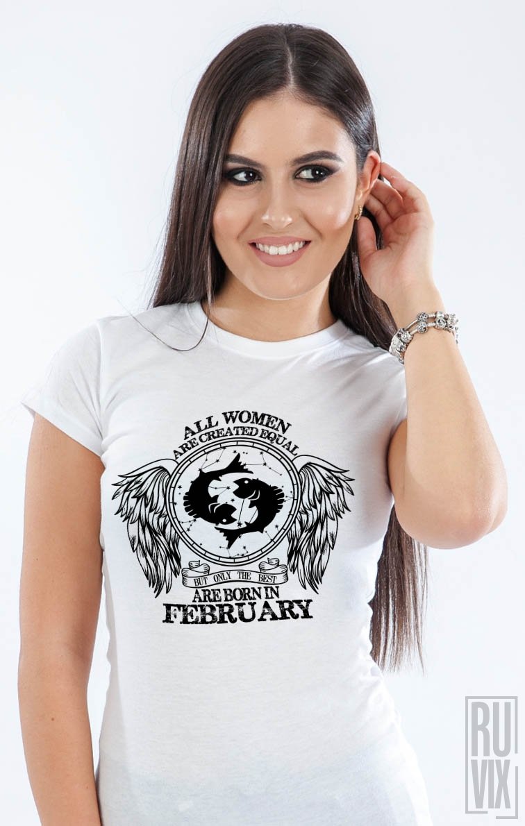Tricou Pești - Zodiac Februarie Damă