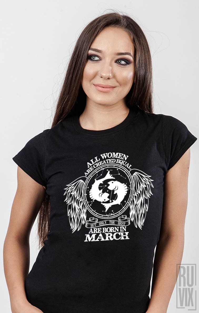 Tricou Pești - Zodiac Martie Damă