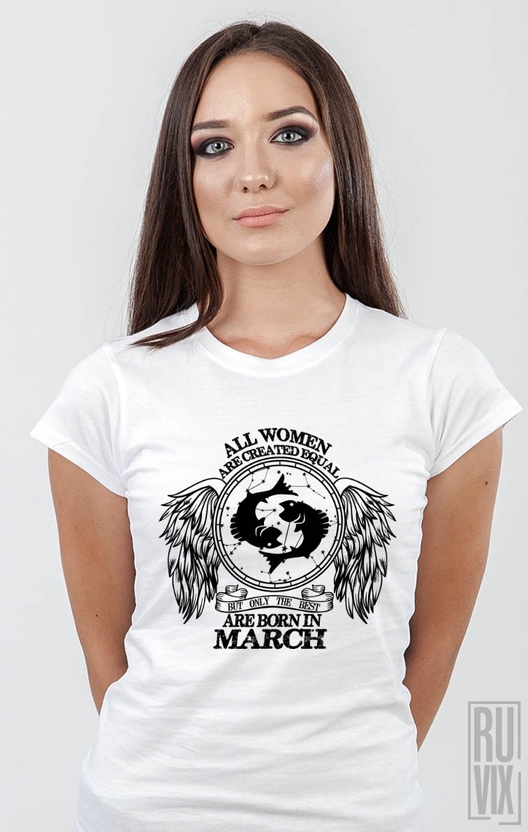 Tricou Pești - Zodiac Martie Damă