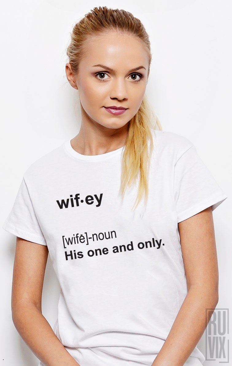 Tricouri de Cuplu Dictionar Wifey and Hubby