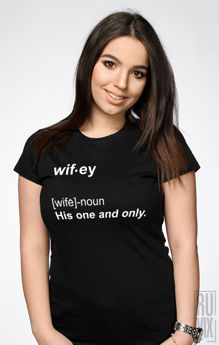 Tricouri de Cuplu Dictionar Wifey and Hubby